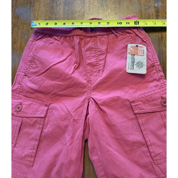 Ruff Hewn Boys Pink Cargo Shorts Size Medium 10/12 Cotton Elastic Waist Summer W - Picture 5 of 8